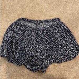Brandy Melville Navy Blue with White Flower Shorts